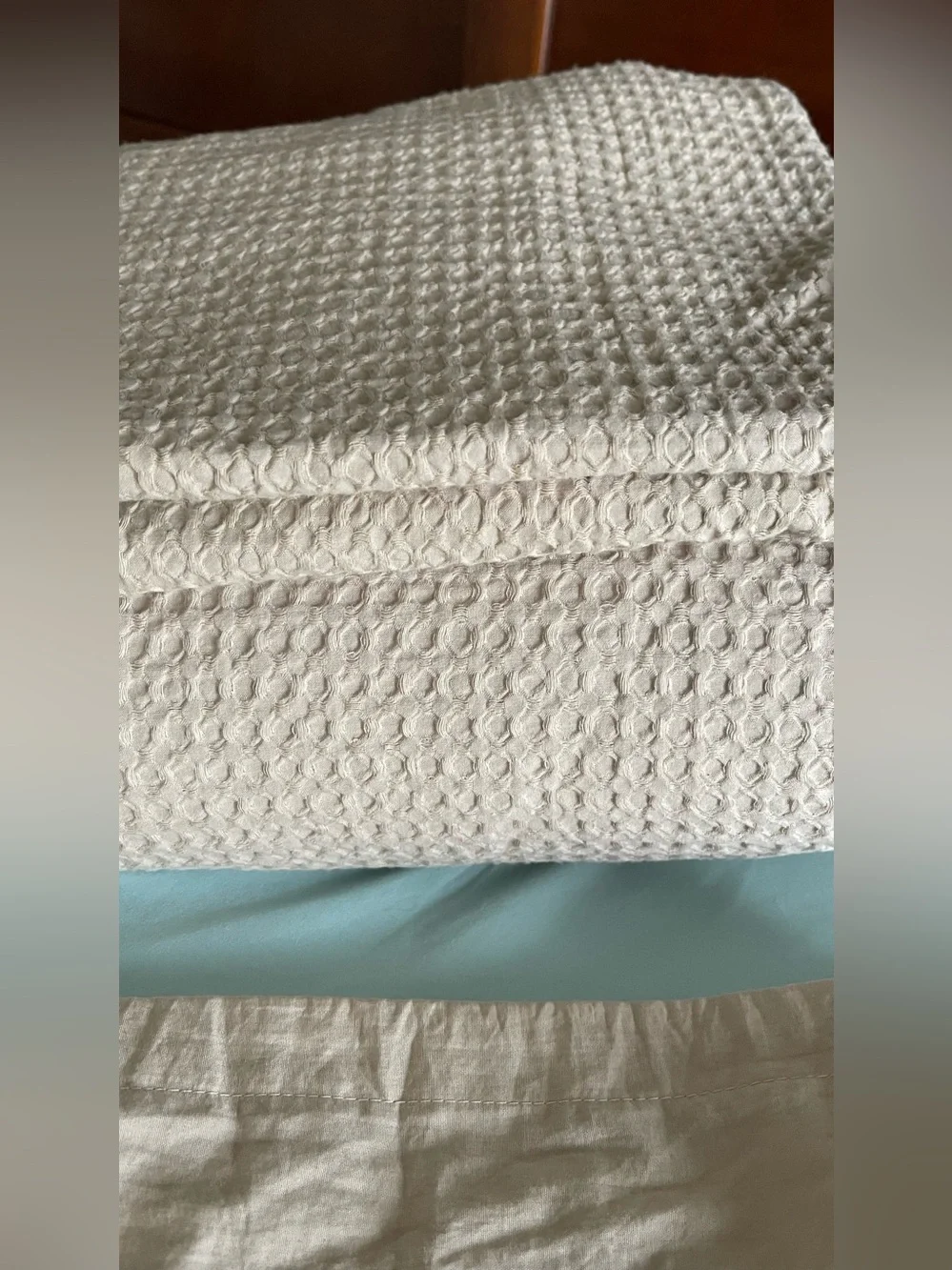 NEW Quince 100% Organic Cotton Luxe Honeycomb Duvet Cover Set, King/Cal  (Sand)